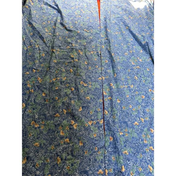 Vintage Sheridan Australia Blue Floral Lined 2 Drapes Curtains/ Valance Set 3 - Picture 7 of 16